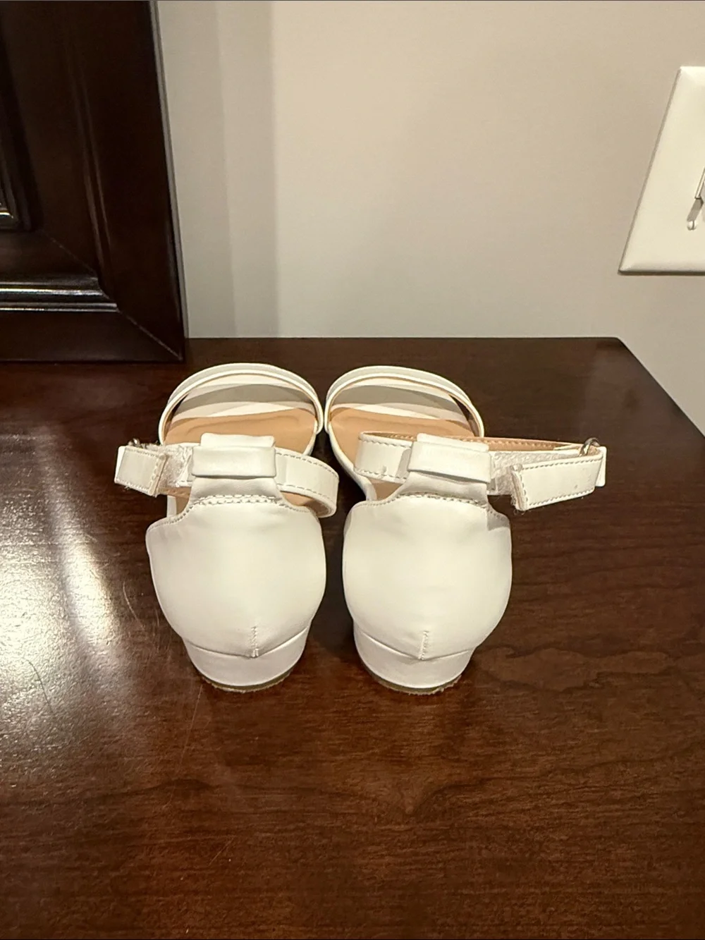 Dream Pairs White Ankle-Strap Low Block Heels